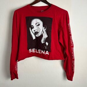 Selena Red Graphic Long Sleeve Top